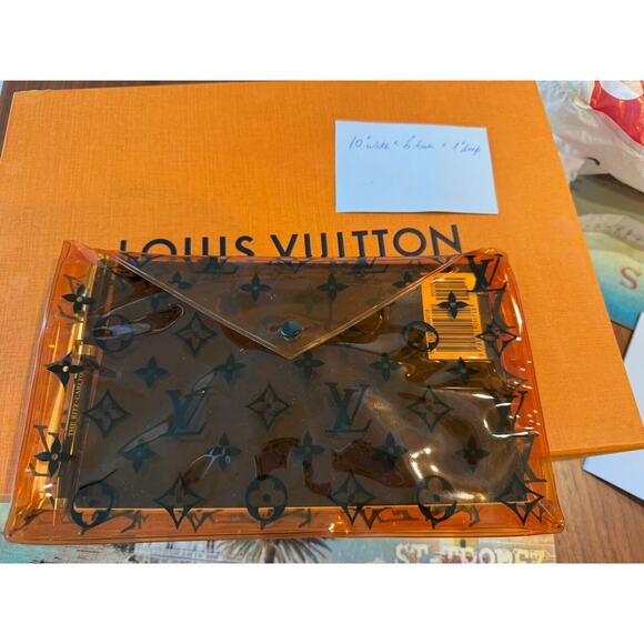 Louis Vuitton Pouch Pochette 4 school Pencil Case Monogram Embossed PVC Rare NEW - Picture 9 of 9